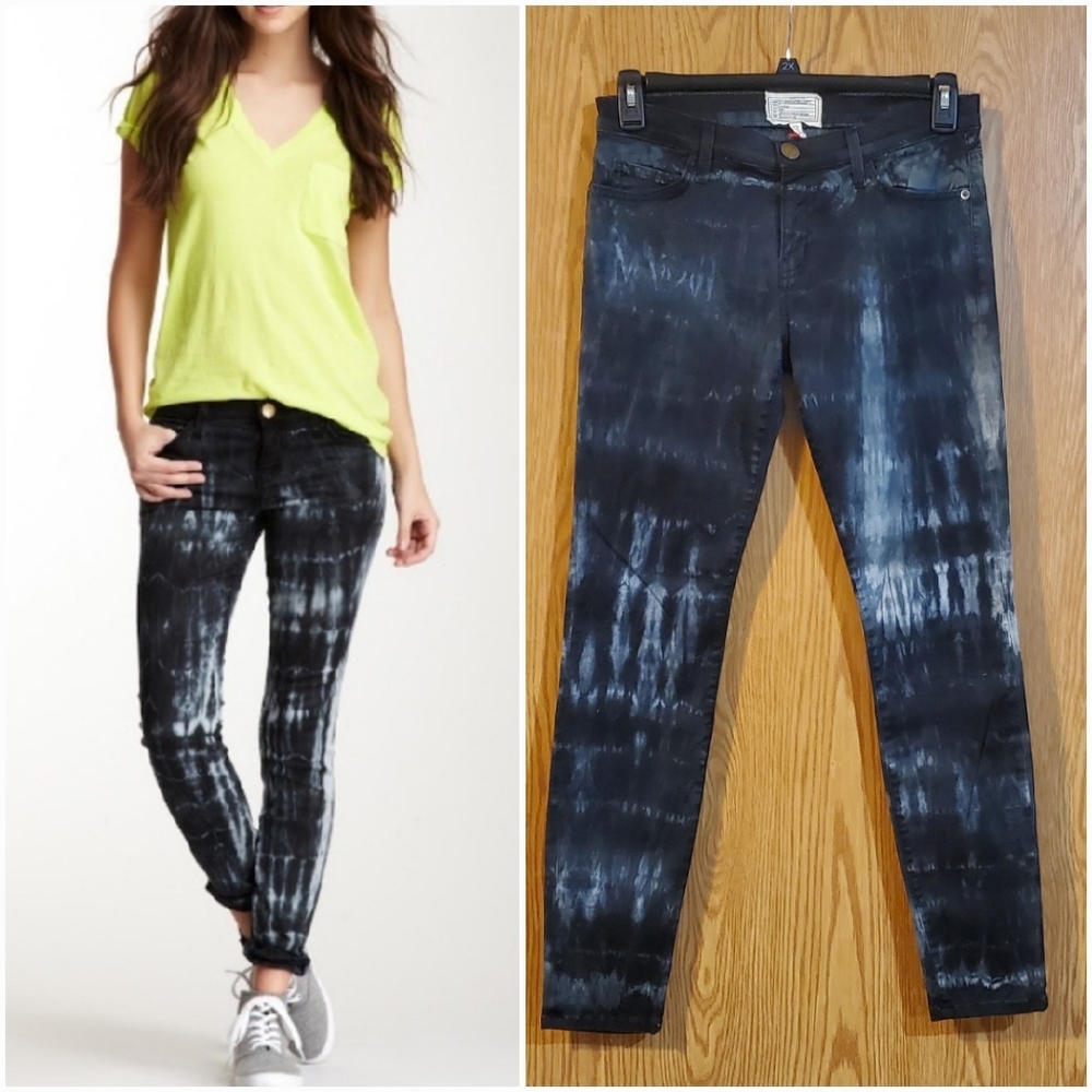 Current/Elliott the ankle skinny in indigo tie dye